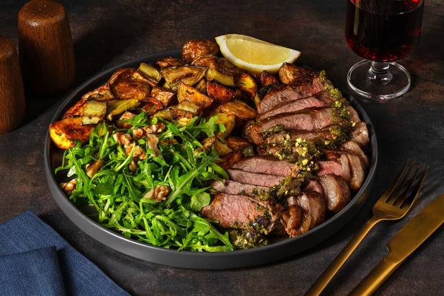 Seared Sirloin Steak & Pesto Butter Sauce