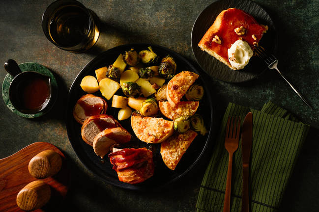 Bacon-Wrapped Pork & Nutty Roasted Pumpkin for Dinner 