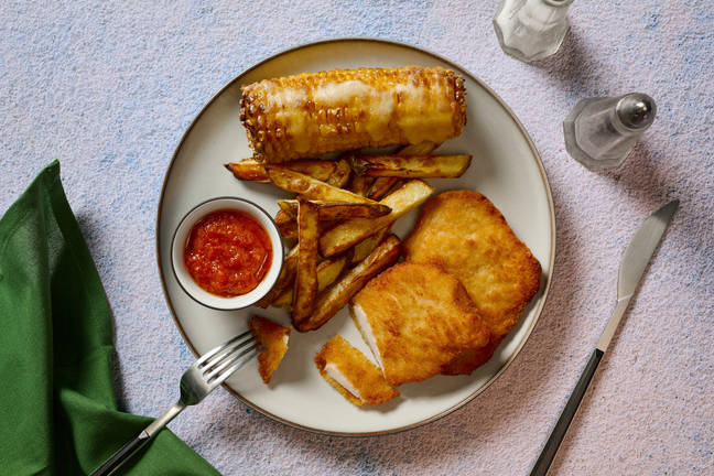 Shortcut Crumbed Chicken & Cheesy Corn