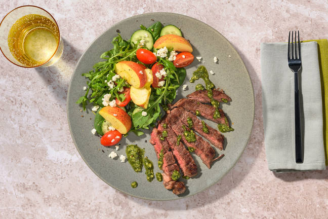 Pesto Beef Steak & Sweet Apple Salad