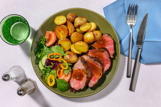 Rosemary-Glazed Roast Lamb & Chat Potatoes