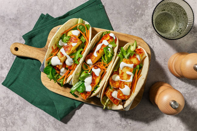 Express Lemon Pepper Halloumi Tacos