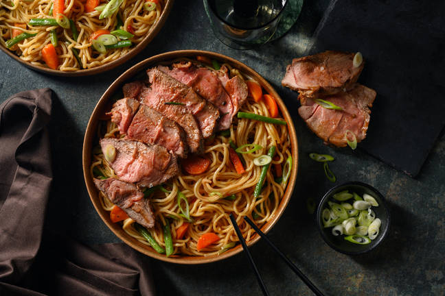 Chinese Roast Lamb & Egg Noodle Stir-Fry