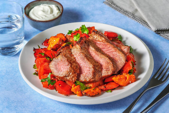 Harissa-Honey Lamb & Smashed Batata-Doce