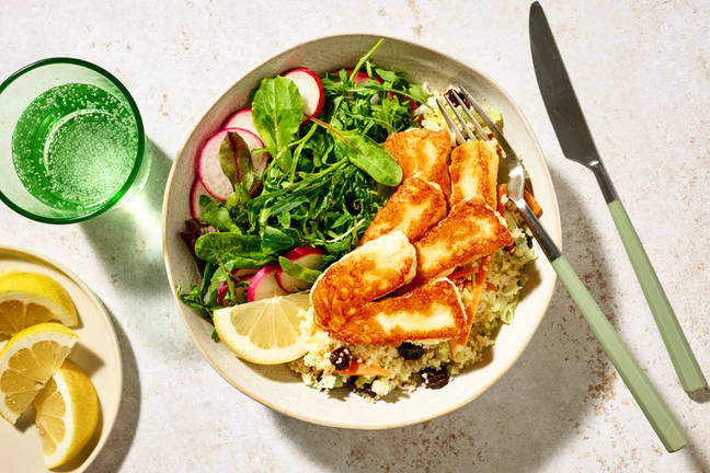 Easy Honey-Lemon Halloumi & Jewelled Couscous