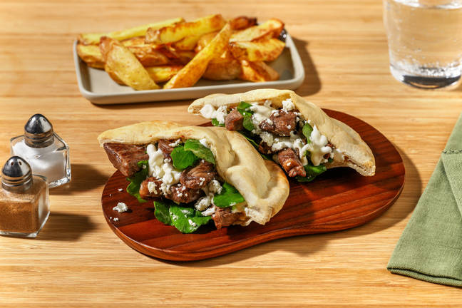 Pan-Seared Beef & Fetta Pita Pockets