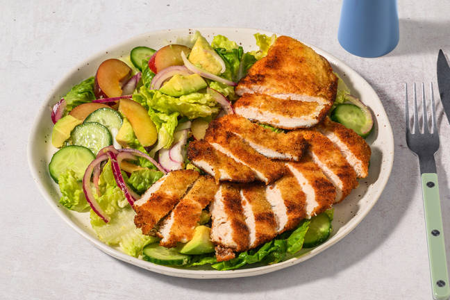 Quick Crumbed Chicken & Summer Plum Salad