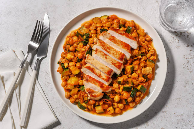 Pork Steaks & Crushed Herby Chickpeas