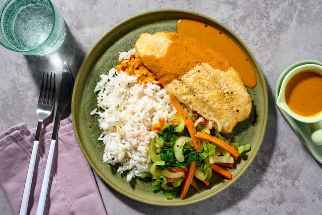 Crumbed Barramundi & Golden Curry Sauce
