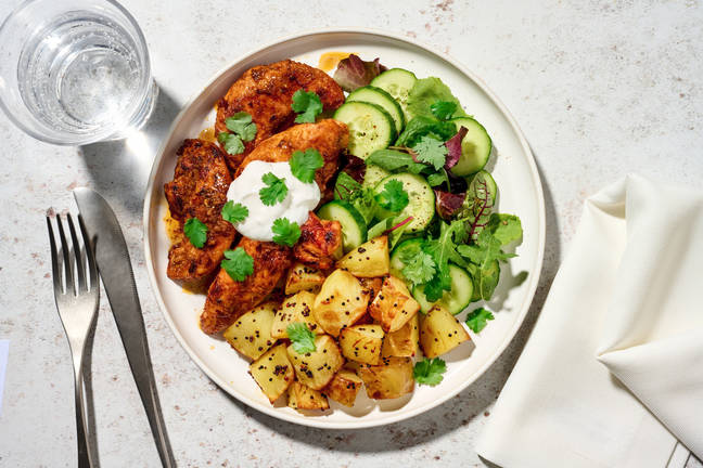 Tandoori Chicken Tenders & Cucumber Salad 