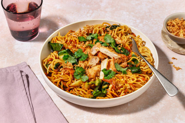 Quick Sweet-Soy Chicken & Egg Noodles