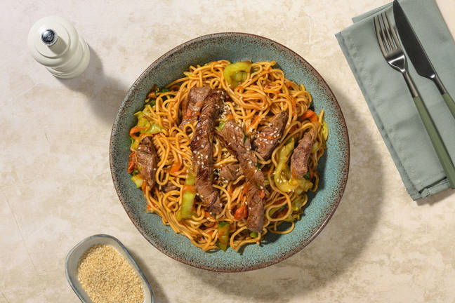 No Chop Sweet Soy Beef & Noodle Stir-Fry