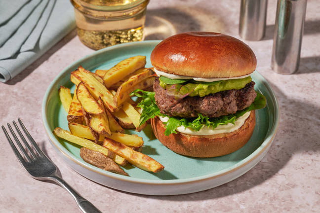 Shortcut Beef & Mashed Avo Burger