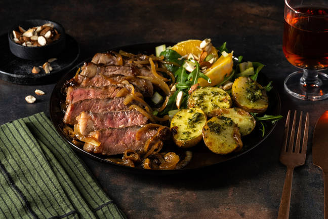 Sizzling Porterhouse Steak & Pesto Potatoes