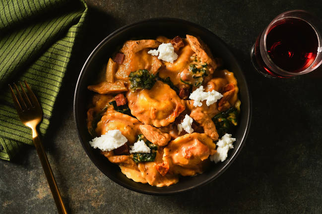 Rich Chicken & Pancetta Pumpkin Ravioli