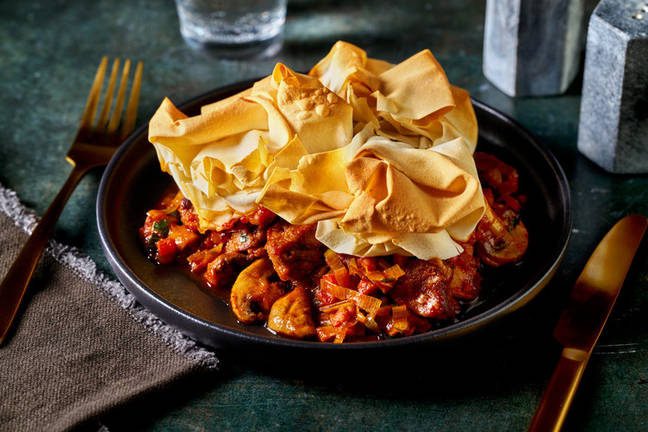 Homestyle Beef & Bacon Mushroom FIlo Pie 
