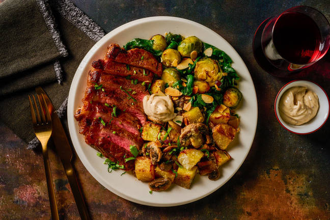 Venison Steak & Parmesan Mushroom Potatoes