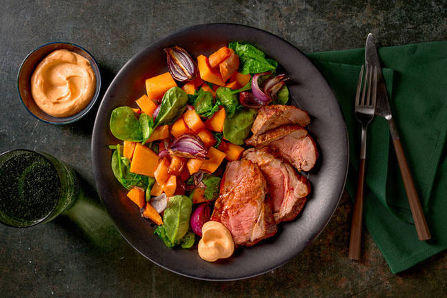 Sweet-Soy Roast Lamb & Pumpkin Toss