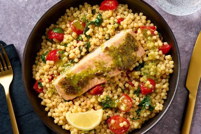 Saumon rôti au pesto