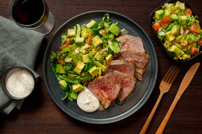 Roast Lamb Rump & Avocado-Cos Salad