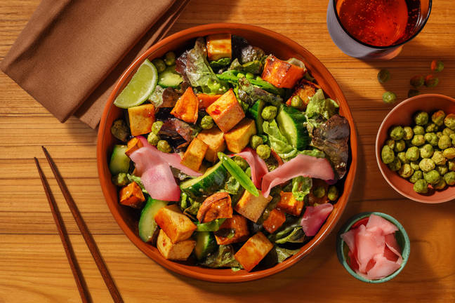 Japanese Tofu & Smashed Miso Cucumber Salad