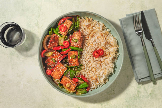 Umami Tofu & Pea Pod Stir-Fry