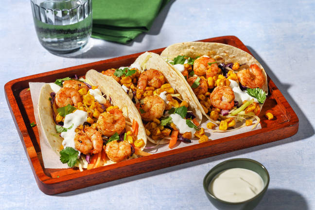 No Chop Baja-Style Prawn Tacos