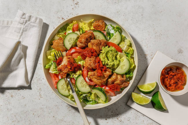 Easy As Smokey Fried Chicken & Cos Salad