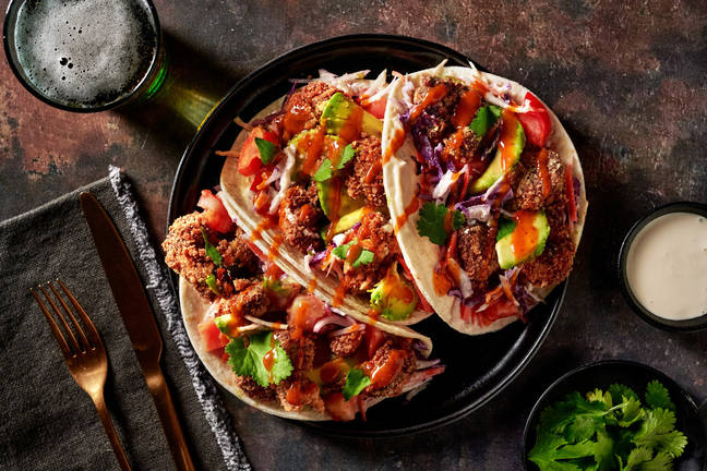 Fiery Crumbed Prawn & Avocado Tacos Feast