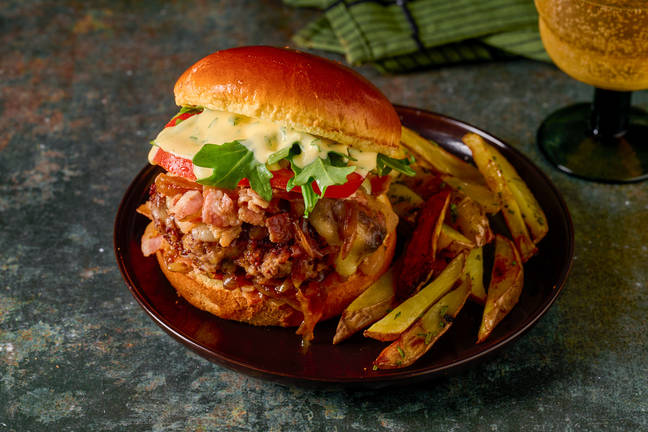 Stacked Cheddar Beef & Bacon Jam Burger