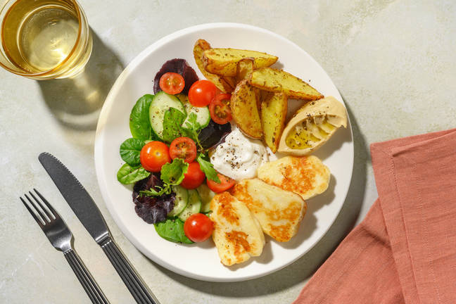 Golden Haloumi & Oregano Potato Wedges