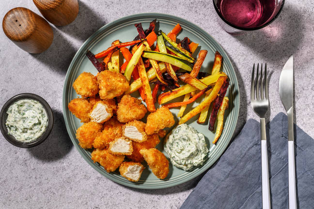 Cheesy Chicken Nuggets & Veggie Chips