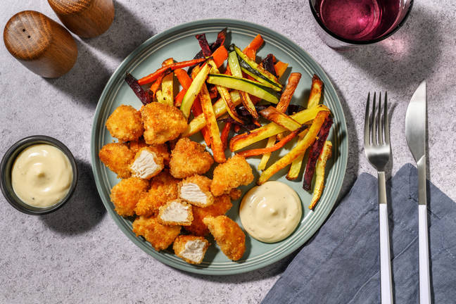 Cheesy Chicken Nuggets & Veggie Chips