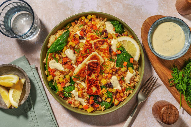 Glazed Haloumi & Jewelled Moroccan Couscous