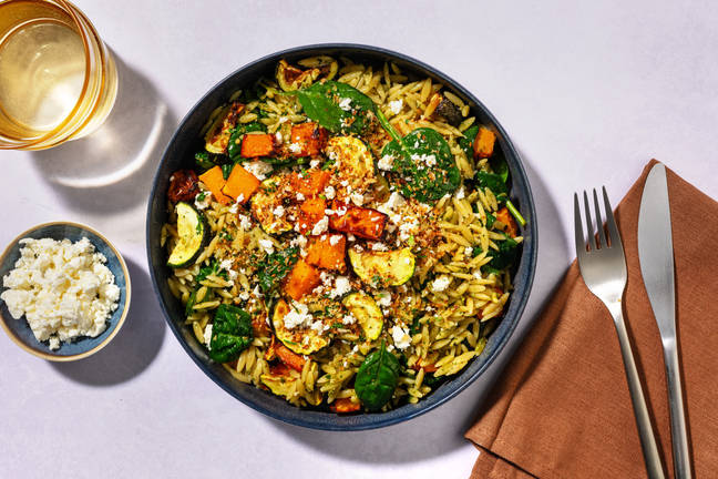 Roast Pumpkin & Basil Pesto Risoni