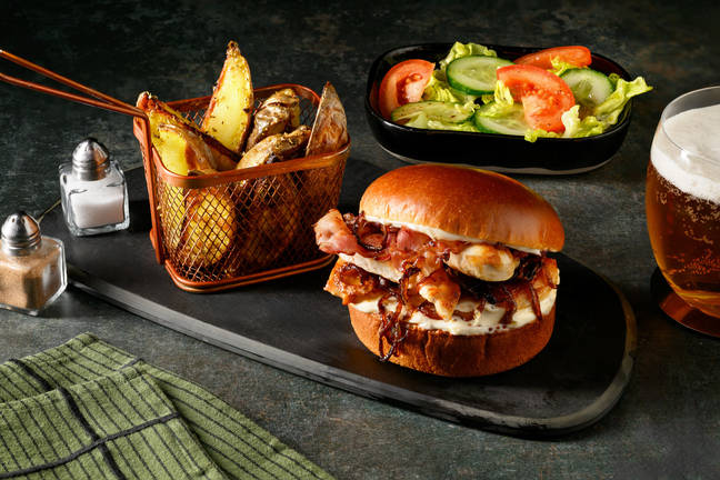 Caesar-Style Chicken & Pancetta Burger