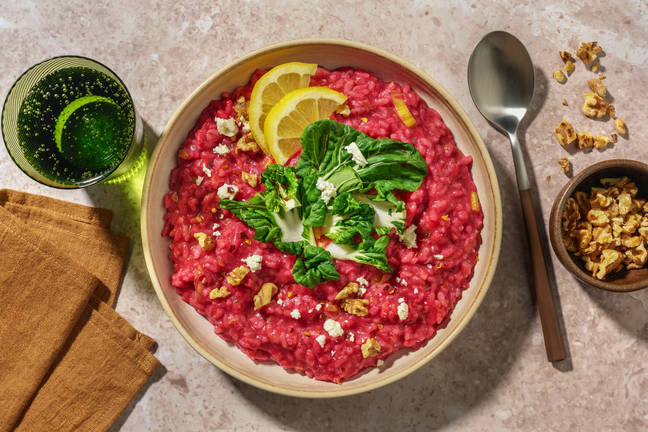 Roasted Cheesy Beetroot & Feta Risotto