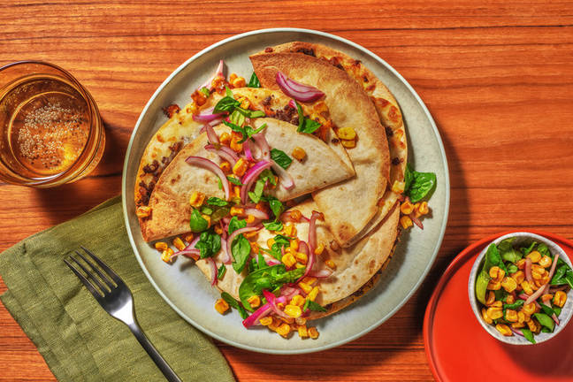 Cheesy Plant-Based Mince Quesadillas