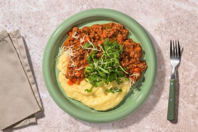 No Chop Lamb Ragu & Parmesan Polenta 