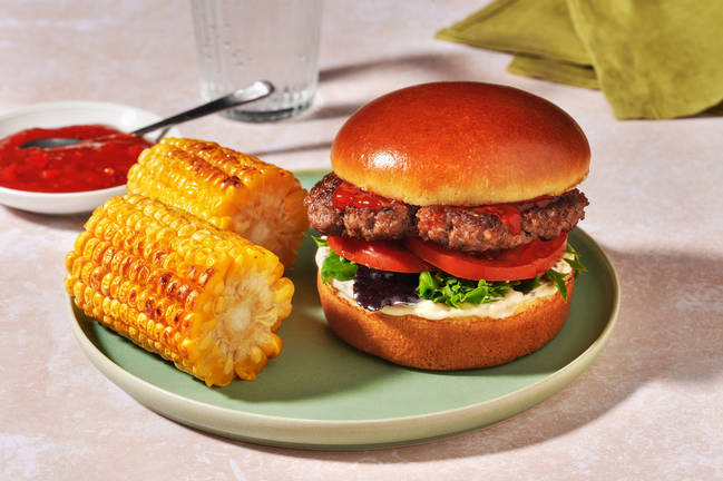 Quickest Beef & Tomato Relish Burger