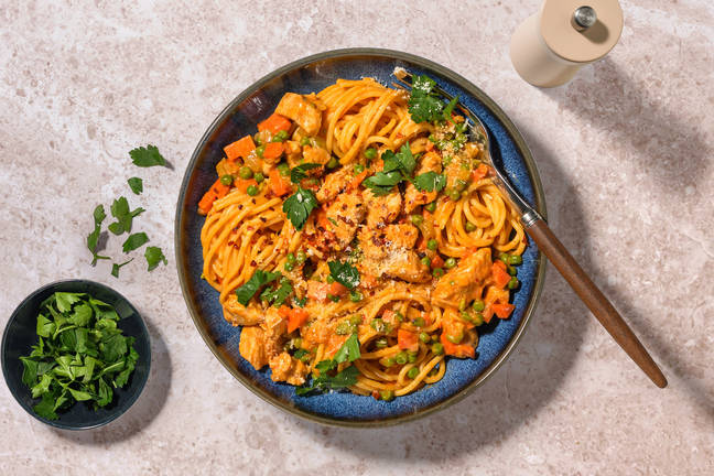 Chicken & Green Pea Speedy Spaghetti