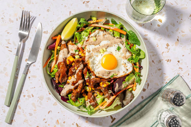 Express Korean Beef & Sesame-Corn Slaw 