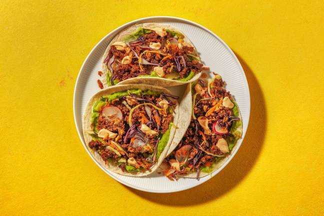 Superquick Asian Beef & Mashed Avo Tacos