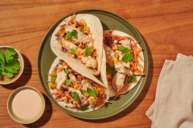 No Chop Louisiana Chicken & Corn Tacos