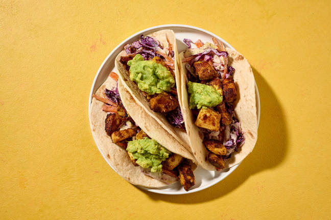 Easy Popcorn Chicken & Mashed Avo Tacos