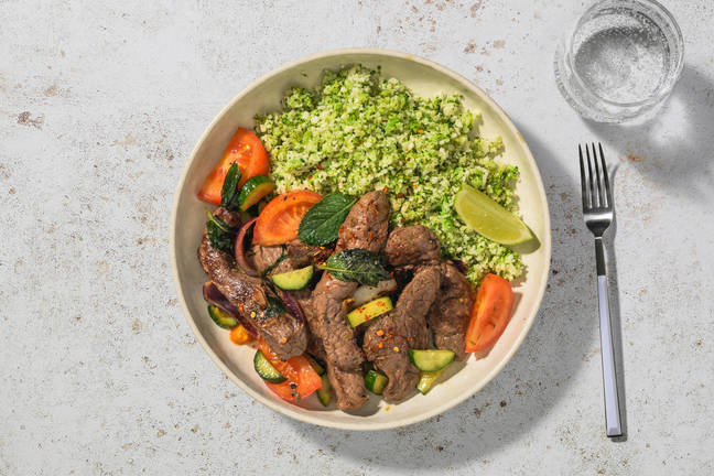 Thai Lime Beef Salad & Broccoli-Cauli Rice