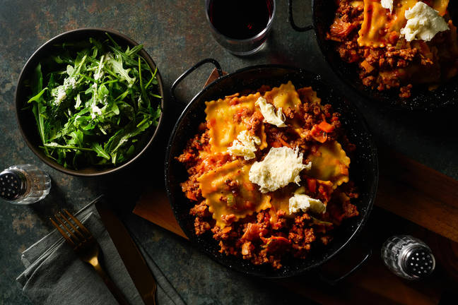 Bacon-Beef Ravioloni & Cheddar Cheese