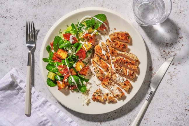Greek-Style Chicken & Tomato Medley Salad