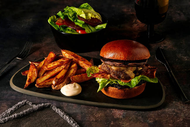 Venison-Beef Cheeseburger & Spiced Fries