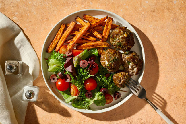 Greek-Style Beef, Spinach & Fetta Rissoles
